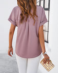 Summer Temperament Leisure Solid Color Stand Collar Shirt