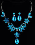 Foreign trade explosion bride alloy diamond necklace earrings set wedding jewelry and jewelry accessories