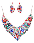 Colorful Bridal Necklace And Earring Set