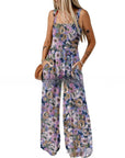 European And American Bohemian Spaghetti-strap Floral Print Overalls