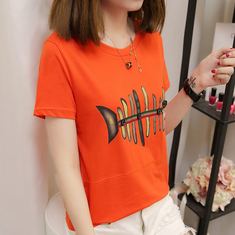 Striped short sleeve t-shirt for women