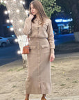 Elegant Slim-fit Woolen Skirt Two-piece Suit