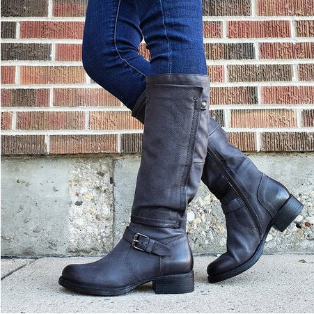 Low Heel High Leg Boots