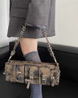 Special-interest Design Long Multi-pocket Ring Shoulder Bag