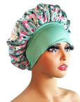 Wide-brimmed Satin Printing Nightcap Beauty Shower Cap Stretch