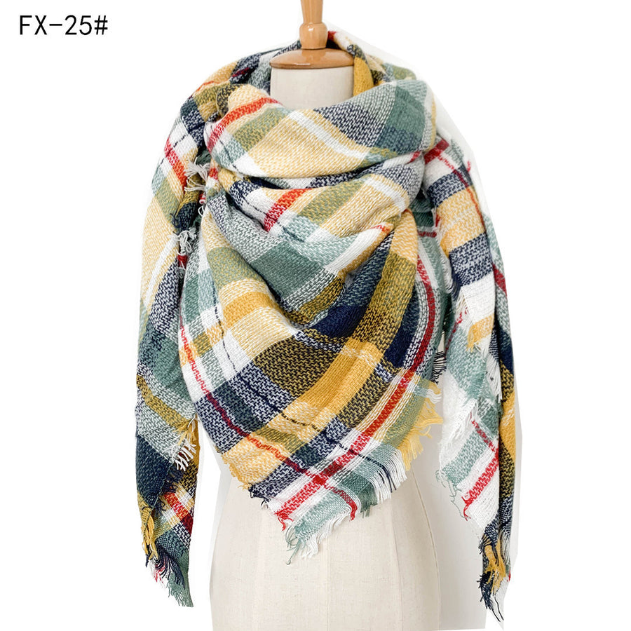 European And American Autumn And Winter Plus-sized Double-sided Qicaigei Scarf Women's Shawl