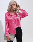 Solid Color Satin Shirt