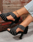 New Rhinestone High-heeled Peep Toe Sandals