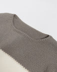 Casual Contrast Color Round Neck Sweater