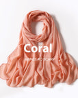 Pure Color Pearl Chiffon Scarf Headcloth Veil Chiffon Scarf