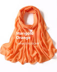 Pure Color Pearl Chiffon Scarf Headcloth Veil Chiffon Scarf