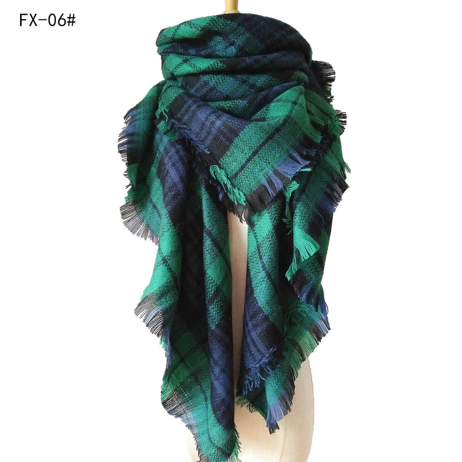 European And American Autumn And Winter Plus-sized Double-sided Qicaigei Scarf Women's Shawl