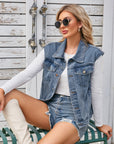 Denim Waistcoat Vest Top For Women