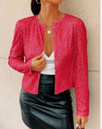 Fashion Colorblock Sequins Short Casual Jacket