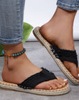 New Canvas Flip Flops Summer Thong Sandals Comfortable Fashion Flat Shoes For Women