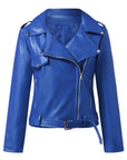 Plus Size Women's Short Coat PU Motorcycle Clothing Slim Winter Leather Jacket