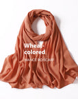 Pure Color Pearl Chiffon Scarf Headcloth Veil Chiffon Scarf