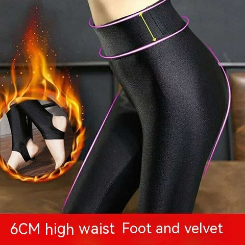 Velvet Padded Leggings Female Outer Wear Thick Warm-keeping Pants