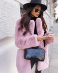 Temperament Long Sleeve Lapel Faux Fur Coat Solid Color Coat Women's Fur Clothing