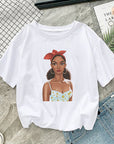 African girl printed short sleeve women