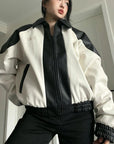 Spring Loose Long Sleeved Leather Jacket