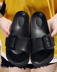 Buckle Slippers Summer Flip-flop Soft Sole Comfortable Sandals Women