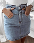 Hip denim skirt