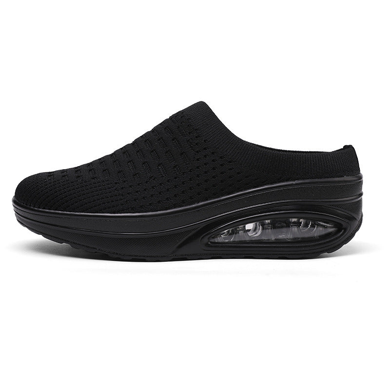 Plus Size Air Cushion Increased Slip-on Wedge Casual Pumps Sports Style Lazy Slippers