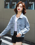 Real Shot Casual Denim Jacket Women Loose Short