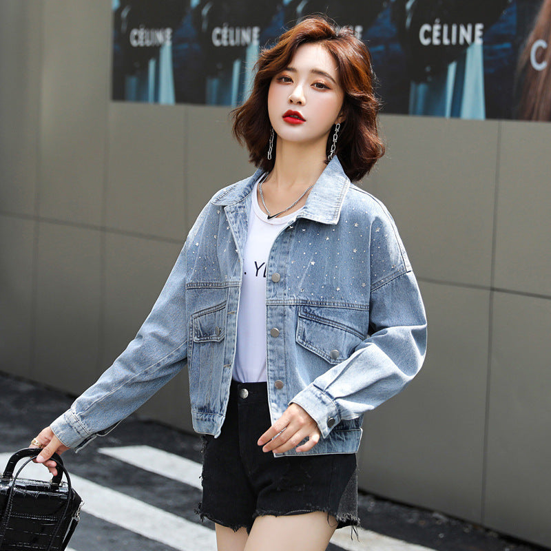 Real Shot Casual Denim Jacket Women Loose Short