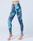 Fashion Leaves Printed Yoga Pants