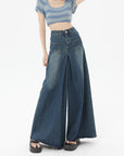 High Waist Slim Straight Pocket Jeans