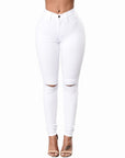 Women's Bag Buttocks Ripped Pencil Jeans