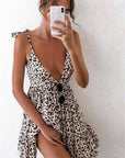 Women's Strappy Low-cut Printed Dress