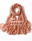 Pure Color Pearl Chiffon Scarf Headcloth Veil Chiffon Scarf