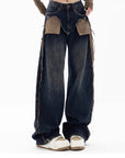 Spring New Niche Design Contrast Color Jeans Women