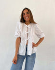 Striped Women's Top Tether Loose Pleated Shirt