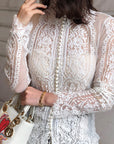 Slim Lace Inner Match Pearl Thin Cardigan