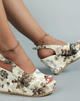 Plus Size Wedge Sandals European And American Fashion Embroidery Height Increasing