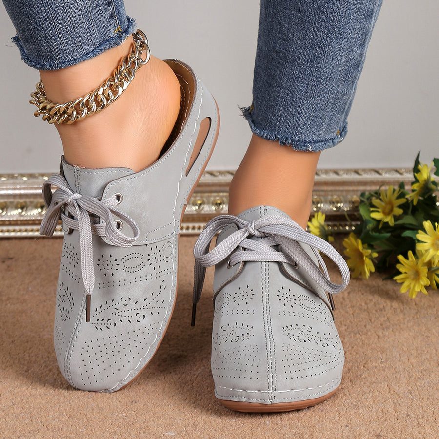 Summer Baotou Lace-up Slippers Outdoor Hollow Out Wedges Slippers For Women Sports Shoes