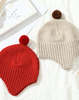 Children's Hat Woolen Cap Male And Female Baby Ear Protection Fluffy Ball