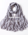 Pure Color Pearl Chiffon Scarf Headcloth Veil Chiffon Scarf