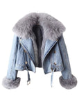 Detachable Fur Denim Jacket