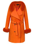 Big Fur Collar Warm Mid-length With Belt Coat