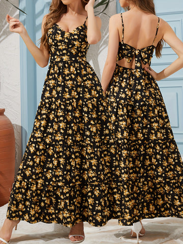 Floral Print Strappy Dress