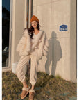 Women's Loose Loop Wool Coat Fashion Polyester Imitation Wool