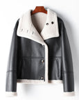 Eco-leather Inner Wool Grain Leather Grass Coat