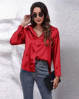 Solid Color Satin Shirt