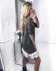 Long sleeve stitching ruffle dress women dress