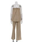 Puffy Camisole Wide-leg Pants Hot Girl Suit